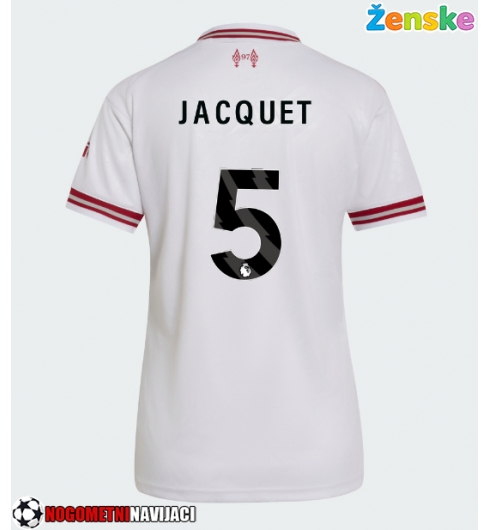 Ženske Nogometnih dresov Liverpool Jeremy Jacquet #5 Gostujoči 2026-27 Kratki rokavi Ženske Nogometnih dresov Liverpool Jeremy Jacquet #5 Gostujoči 2026-27 Kratki rokavi